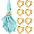 ALPHA Living HOME Modern Napkin Rings - 8 Pcs Premium Metal Napkin Holders for Cloth Napkins Elegant Table Decor for Weddings, Dinners & Special Occasions (Gold)
