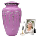 Urns Human Ashes Adult Male/Female,Creamation Urn for Human Ashes Adult Man/Women,200+ Cubic inch Capacity,Decorative Burial Urn, Funeral Cremation Urns_ 11x6.5 - Purple