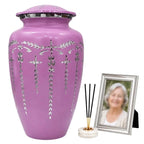 Urns Human Ashes Adult Male/Female,Creamation Urn for Human Ashes Adult Man/Women,200+ Cubic inch Capacity,Decorative Burial Urn, Funeral Cremation Urns_ 11x6.5 - Purple