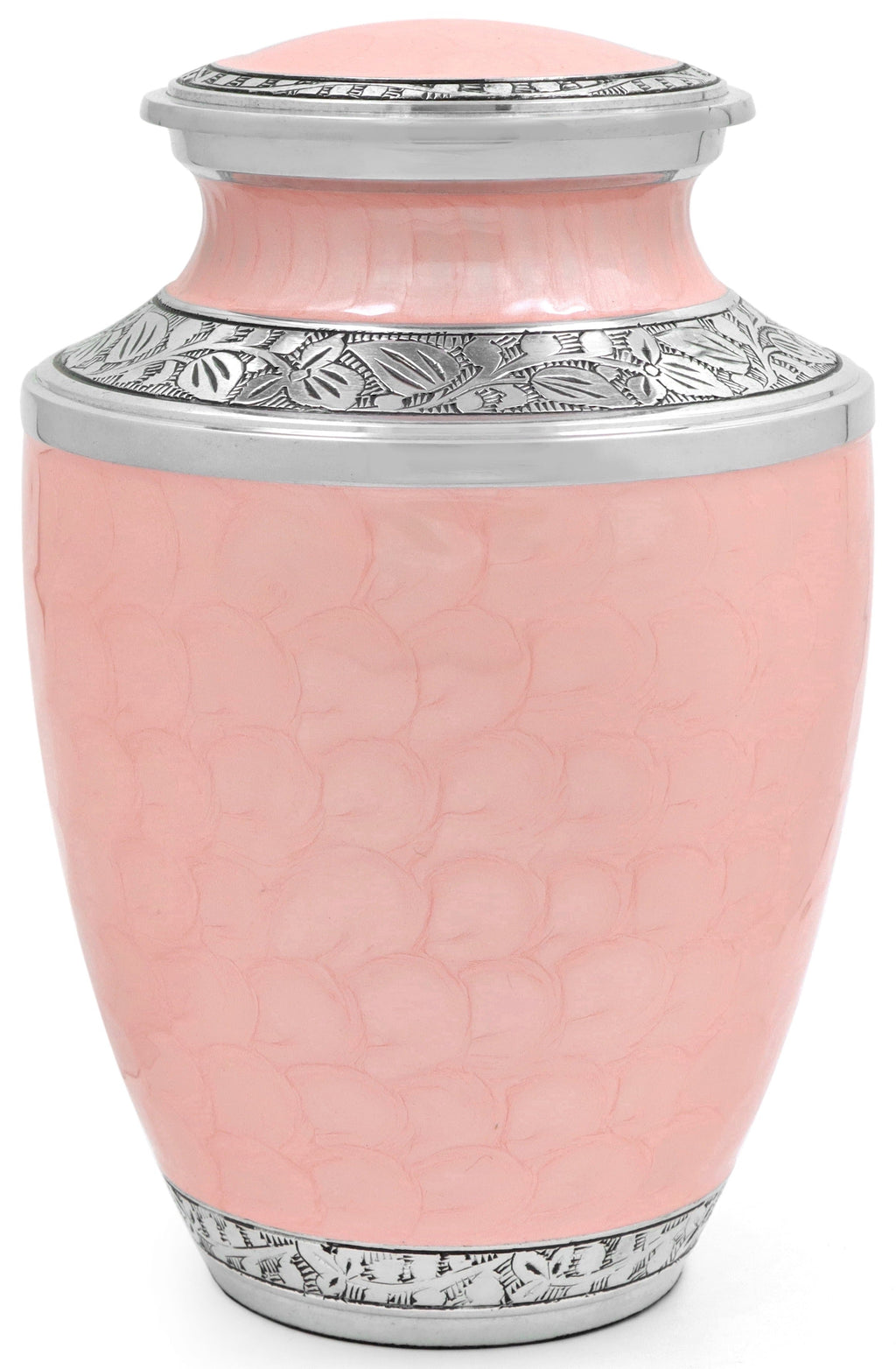 ALPHA Living HOME Cremation Urn for Women Decorative Urn for Human Ashes Woman Men Large up to 220 lbs Decorative Memorial Funeral Burial Urn for Ashes Male Female Dad Mom (Pink Silver)