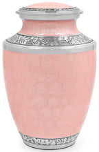 ALPHA Living HOME Cremation Urn for Women Decorative Urn for Human Ashes Woman Men Large up to 220 lbs Decorative Memorial Funeral Burial Urn for Ashes Male Female Dad Mom (Pink Silver)