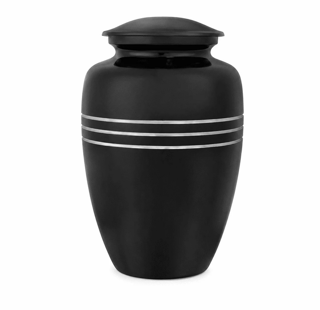 Memorials Cremation Urns for Human Ashes Cremation Urn Funeral Urns for Adult Female & Male Decorative Burial Urn Holds Large up to 220 lbs (Black Silver) - ALPHA Living HOME