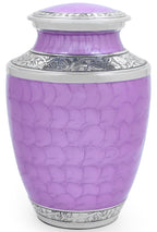 ALPHA Living HOME ALPHA Living HOME Cremation Urns for Human Ashes Adult Male Female, Urn for Ashes Adult, Funeral Memorial Urn, Large 200+ Cubic Inches, Purple Silver, 10 Inch