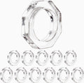 ALPHA Living HOME Acrylic Napkin Rings Set of 12 - Crystal Decorative Serviette Holders Ideal Décor for Weddings, Family Gatherings, Formal Dinners, Banquets & Everyday Dining (Transparent)