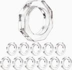ALPHA Living HOME Acrylic Napkin Rings Set of 12 - Crystal Decorative Serviette Holders Ideal Décor for Weddings, Family Gatherings, Formal Dinners, Banquets & Everyday Dining (Transparent)