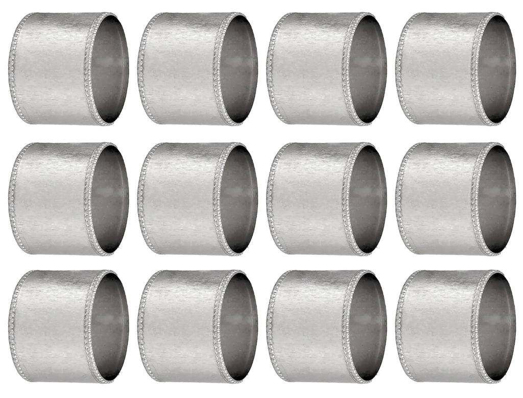 ALPHA Living HOME Silver Napkin Rings Set of 12 Premium, 100% Metal Rust-Resistant Décor - Handcrafted French-Style Metal Holders 2" for Thanksgiving, Christmas, Parties & Everyday Dining