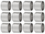 ALPHA Living HOME Silver Napkin Rings Set of 12 Premium, 100% Metal Rust-Resistant Décor - Handcrafted French-Style Metal Holders 2" for Thanksgiving, Christmas, Parties & Everyday Dining