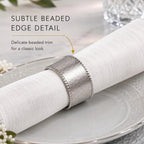 ALPHA Living HOME Silver Napkin Rings Set of 12 Premium, 100% Metal Rust-Resistant Décor - Handcrafted French-Style Metal Holders 2" for Thanksgiving, Christmas, Parties & Everyday Dining