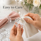 ALPHA Living HOME Acrylic Napkin Rings Set of 12 - Crystal Decorative Serviette Holders Ideal Décor for Weddings, Family Gatherings, Formal Dinners, Banquets & Everyday Dining (Transparent)