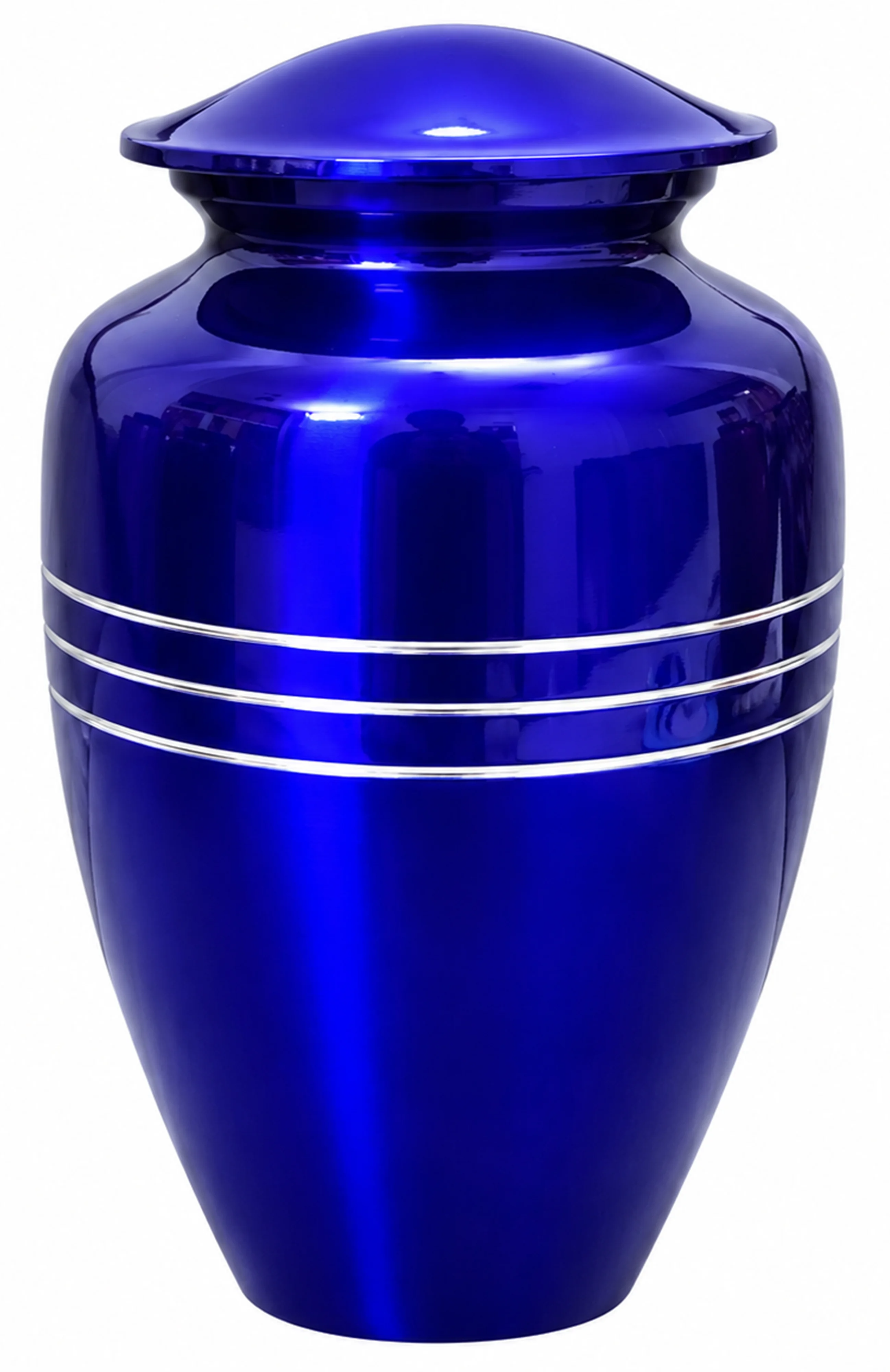 Memorials Cremation Urns for Human Ashes Cremation Urn Funeral Urns for Adult Female & Male Decorative Burial Urn Holds Large up to 220 lbs (Blue Silver) - ALPHA Living HOME