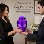 Memorials Cremation Urns for Human Ashes Cremation Urn Funeral Urns for Adult Female & Male Decorative Burial Urn Holds Large up to 220 lbs (Purple Silver) - ALPHA Living HOME