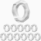 Clear Acrylic Napkin Rings Set of 12 - Modern Geometric Napkin Ring Holders for Weddings, Dining Tables & Elegant Table Décor - ALPHA Living HOME