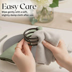 ALPHA Living HOME Metal Spiral Napkin Rings Set of 12 - Black Powder Coated Round Spiral Shape, Napkin Holders Buckles for Family Dinner, Wedding, Party,Table Decorations (Black)