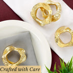 ALPHA Living HOME Modern Napkin Rings - 8 Pcs Premium Metal Napkin Holders for Cloth Napkins Elegant Table Decor for Weddings, Dinners & Special Occasions (Gold)