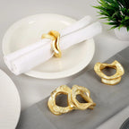 ALPHA Living HOME Modern Napkin Rings - 8 Pcs Premium Metal Napkin Holders for Cloth Napkins Elegant Table Decor for Weddings, Dinners & Special Occasions (Gold)