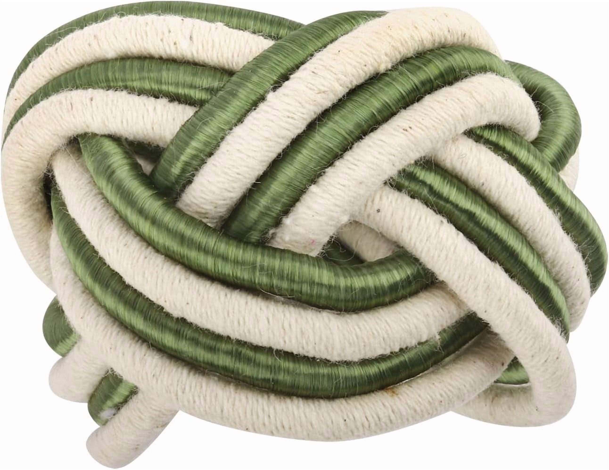 ALPHA Living HOME Modern Woven Napkin Rings Set of 12 - Green/White Polyester & Jute Table Decor for Weddings, Parties & Everyday Dining - Elegant & Durable Accessories (Green White)