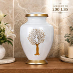 Memorials Cremation Urns for Adult - Adult Funeral Urn Handcrafted - Handcrafted Cremation Urn, Large Burial Urns for Ashes Adult - Yellow Ivory