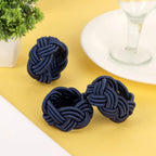 12 Pcs Woven Napkin Rings, Handmade Rustic Farmhouse Nautical Napkins Ring for Festives Gathering Banquet Wedding Birthday Table Decor Everyday Dining Decor (Navy Blue) - ALPHA Living HOME