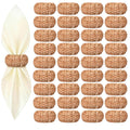 Woven Cane Napkin Rings for Table Settings,Textured Cane Napkin Holder Set of 36 , Boho Chic Dining Beach House Decor & Chic Dining Accessory (Brown) - ALPHA Living HOME