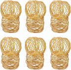 ALPHA Living HOME Gold Napkin Rings 12 Set of Premium 100% Metal, Rust-Resistant Tabletop Décor - Napkin Holders Buckles for Family Dinner, Wedding, Party, Decorations, Banquet, Party, Easter