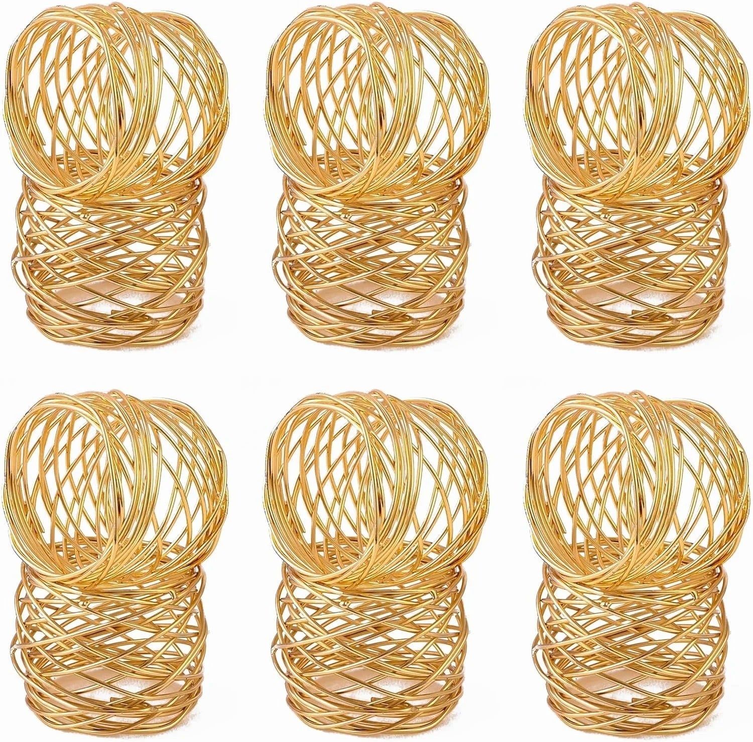 ALPHA Living HOME Gold Napkin Rings 12 Set of Premium 100% Metal, Rust-Resistant Tabletop Décor - Napkin Holders Buckles for Family Dinner, Wedding, Party, Decorations, Banquet, Party, Easter