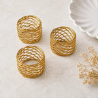 ALPHA Living HOME Gold Napkin Rings 12 Set of Premium 100% Metal, Rust-Resistant Tabletop Décor - Napkin Holders Buckles for Family Dinner, Wedding, Party, Decorations, Banquet, Party, Easter
