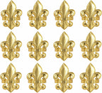 Gold Napkin Rings Set of 12 - Fleur De Lis Metal Napkin Ring Holders for Wedding, Thanksgiving, Christmas & Dining Table Decor - ALPHA Living HOME