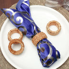 Artisan Cane Napkin Rings Set of 36, Earthy Woven Dinner Napkin Holders, Natural Bohemian Farmhouse Table Accessory for Dinner Parties & Everyday Use (Natural Brown)