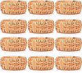 ALPHA Living HOME Natural Rattan Napkin Rings Set of 12 - Handcrafted Cane Serviette Holders for Table Decor, Weddings, Parties, Dinners, Rustic Boho Style Napkin Rings Set (Brown)