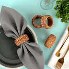 Natural Cane Napkin Rings Set of 36, Handwoven Table Decor, Bohemian Coastal Napkin Holders for Rustic Dining & Tropical Vibes - Sleek for Everyday Use (Brown) - ALPHA Living HOME