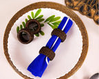 ALPHA Living HOME Woven Napkin Rings Set of 12, Rustic Farmhouse Cane Napkin Rings Round Handmade Napkins Rings Boho Tabletop Decor for Thanksgiving Christmas Party Wedding Deco (Brown)