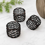 ALPHA Living HOME Napkin Rings Set 12 of Premium 100% Metal, Rust-Resistant Tabletop Décor - Napkin Holders for Family Dinner, Wedding, Party, Decorations, Banquet, Party, Easter - Bronze