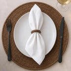 Handmade Napkin Ring Set of 12 Rustic Farmhouse Table Accessories Durable Cane Napkin Holders for Home Kitchen Everyday Dining & Seasonal Gatherings (Walnut) - ALPHA Living HOME
