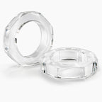 Clear Acrylic Napkin Rings Set of 12 - Modern Geometric Napkin Ring Holders for Weddings, Dining Tables & Elegant Table Décor - ALPHA Living HOME