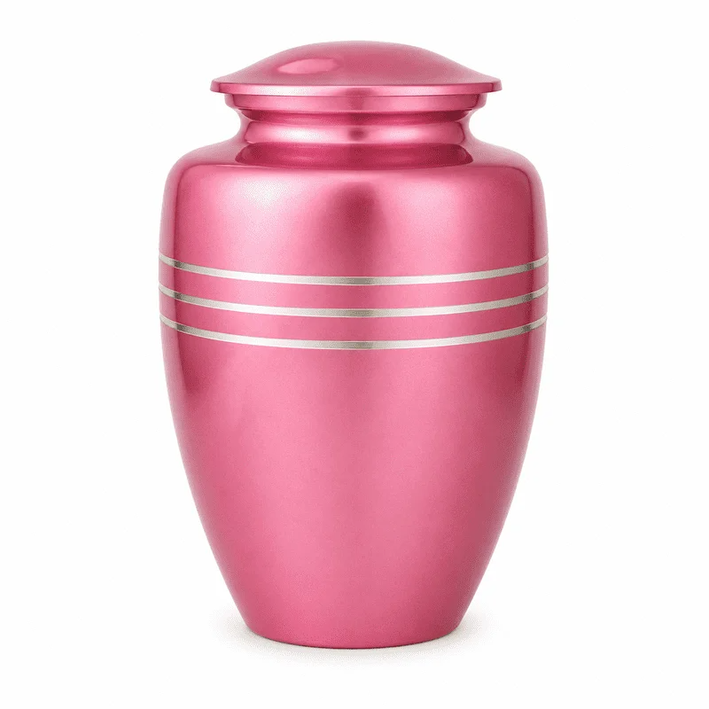 Memorials Cremation Urns for Human Ashes Cremation Urn Funeral Urns for Adult Female & Male Decorative Burial Urn Holds Large up to 220 lbs (Pink Silver) - ALPHA Living HOME