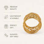 Durable Metal Iron Napkin Rings for Table Decor, Elegant Metal Table Setting Accessory , Rustic Napkin Holder for Modern Farmhouse & Everyday Dining Set of 50 (Gold) - ALPHA Living HOME