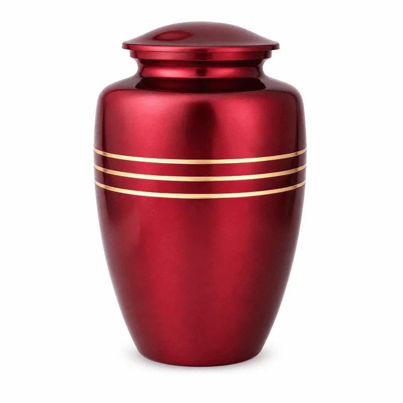 Memorials Cremation Urns for Human Ashes Cremation Urn Funeral Urns for Adult Female & Male Decorative Burial Urn Holds Large up to 220 lbs (Maroon Gold) - ALPHA Living HOME