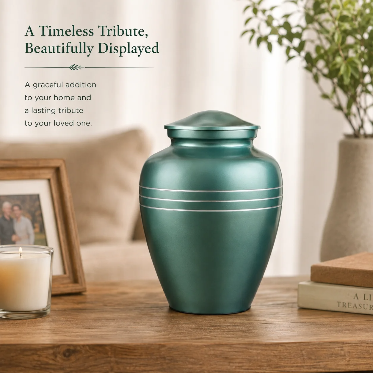 Memorials Cremation Urns for Human Ashes Cremation Urn Funeral Urns for Adult Female & Male Decorative Burial Urn Holds Large up to 220 lbs (Sky Blue Silver) - ALPHA Living HOME
