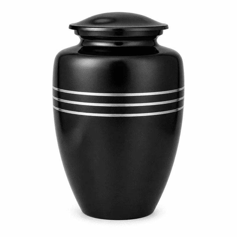 Memorials Cremation Urns for Human Ashes Cremation Urn Funeral Urns for Adult Female & Male Decorative Burial Urn Holds Large up to 220 lbs (Black Silver) - ALPHA Living HOME
