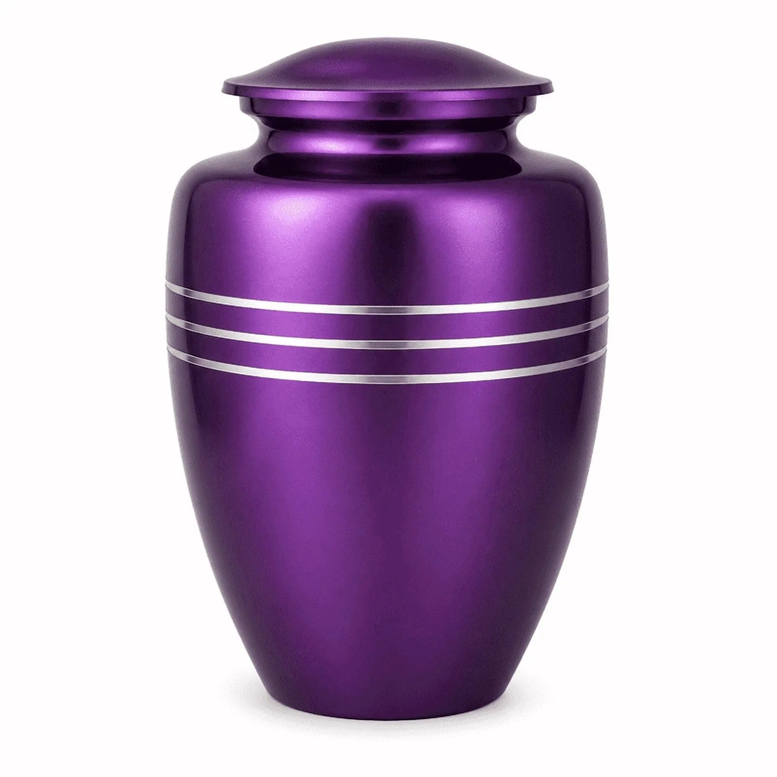 Memorials Cremation Urns for Human Ashes Cremation Urn Funeral Urns for Adult Female & Male Decorative Burial Urn Holds Large up to 220 lbs (Purple Silver) - ALPHA Living HOME
