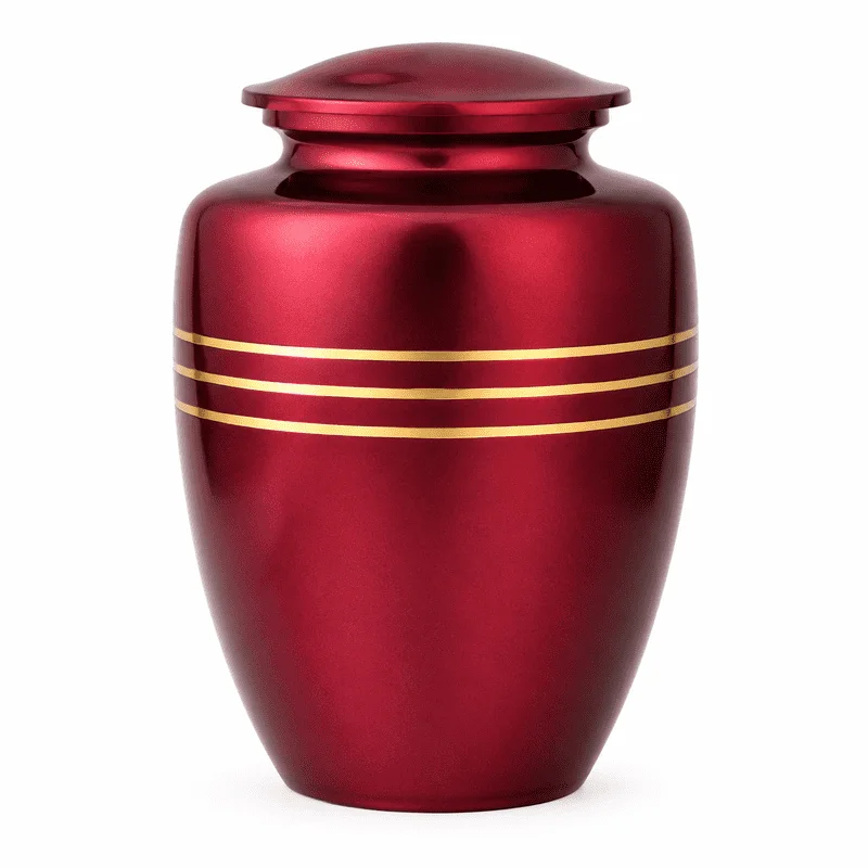 Memorials Cremation Urns for Human Ashes Cremation Urn Funeral Urns for Adult Female & Male Decorative Burial Urn Holds Large up to 220 lbs (Maroon Gold) - ALPHA Living HOME