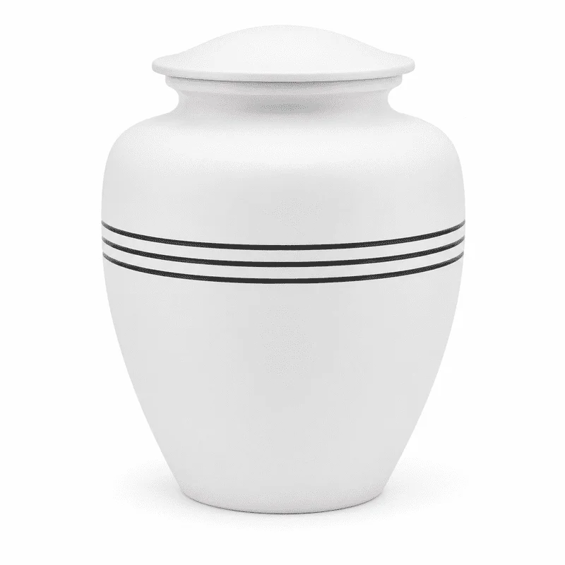 Memorials Cremation Urns for Human Ashes Cremation Urn Funeral Urns for Adult Female & Male Decorative Burial Urn Holds Large up to 220 lbs (White Black) - ALPHA Living HOME