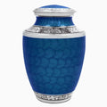 ALPHA Living HOME Cremation Urns for Human Ashes Adult – Decorative Memorial Funeral Urn with Secure Screw Lid, Handcrafted Metal Burial Urn for Men & Women (Blue & Silver)