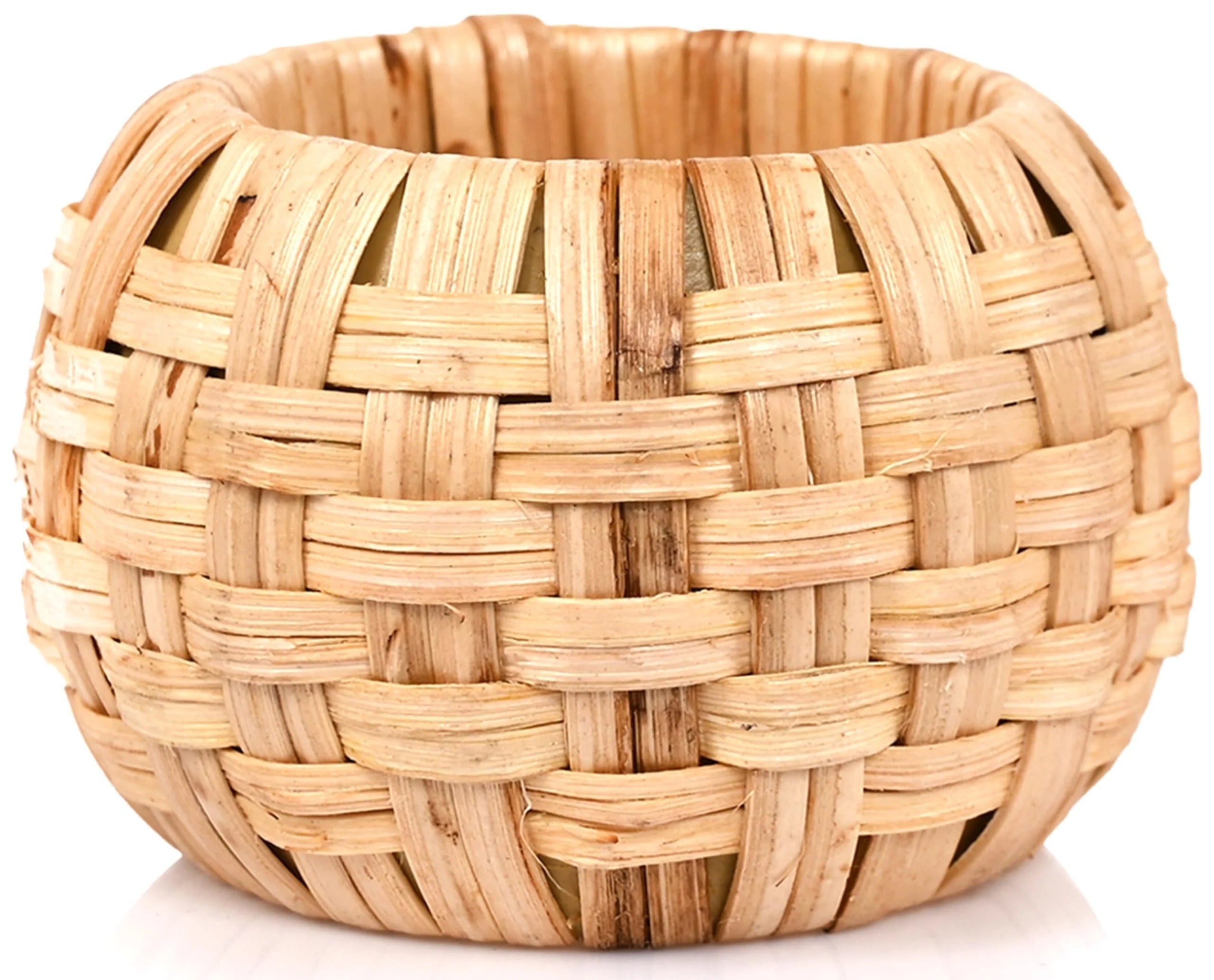 ALPHA Living HOME Farmhouse Napkin Rings - Rustic Natural Cane & Jute Serviette Holders for Elegant Table Decor, Weddings, Thanksgiving, and Everyday Dining- Set of 12 (Natural)