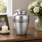 Memorials Cremation Urns for Human Ashes Cremation Urn Funeral Urns for Adult Female & Male Decorative Burial Urn Holds Large up to 220 lbs (Silver Black) - ALPHA Living HOME