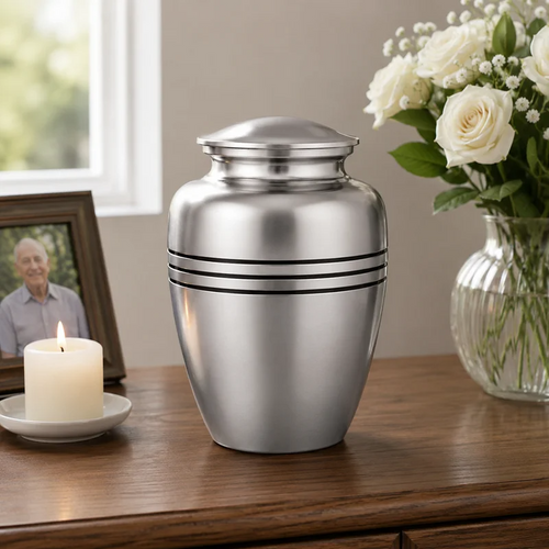 Black Secure Dignified Memorial for Human Ashes Cremation Urn