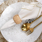 ALPHA Living HOME Farmhouse Napkin Rings - Rustic Natural Cane & Jute Serviette Holders for Elegant Table Decor, Weddings, Thanksgiving, and Everyday Dining- Set of 12 (Natural)