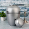 ALPHA Living HOME Handcrafted Aluminum Cremation Urn for Ashes – 10.5" Adult Funeral Memorial in Elegant with Secure Screw Lid - Silver Black