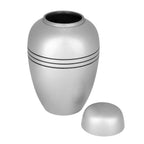 ALPHA Living HOME Handcrafted Aluminum Cremation Urn for Ashes – 10.5" Adult Funeral Memorial in Elegant with Secure Screw Lid - Silver Black