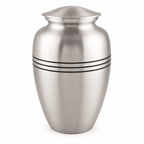 Adult Aluminum Cremation Urn for Human Ashes, Dignified Memorial Urn, Durable Metal Funeral Urn with Secure Lid, Funeral Urn for Loved Ones (Black Silver) - ALPHA Living HOME